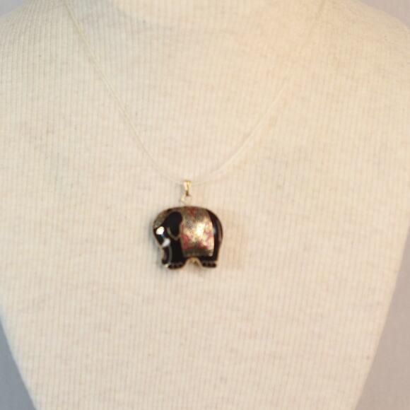 🖤Vintage Cloisonne Pendant Colorful Asian Elephant - Picture 2 of 7